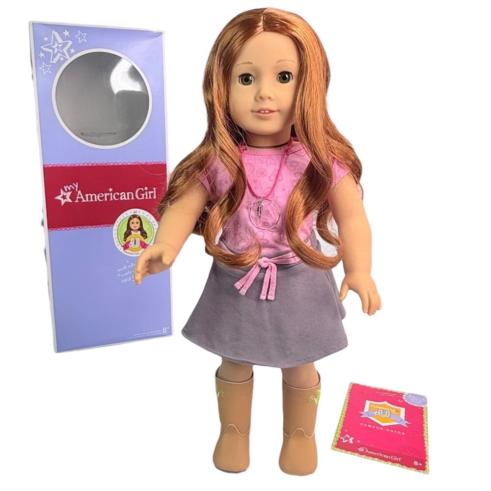American Girl Doll 61 Red Hair Green Eyes True Spirit Meet Outfit Necklace Boots